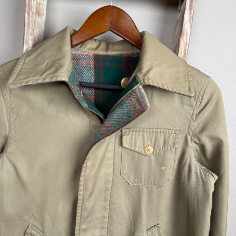 Vintage 60s Reversible Wool Plaid‎ Canvas Jacket size Small, 38, USA - Picture 5 of 8
